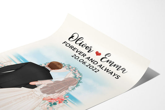 0719S597GUS2 Personalized Posters Gifts Wedding Couples Lovers Valentine