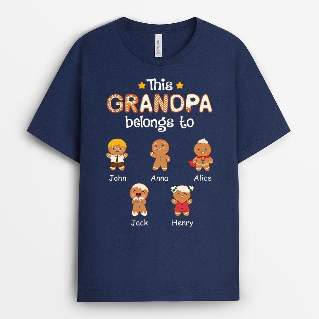 0721AUS1 Personalized T shirts Gifts Cookies Grandkids Grandpa Dad Fathers Day