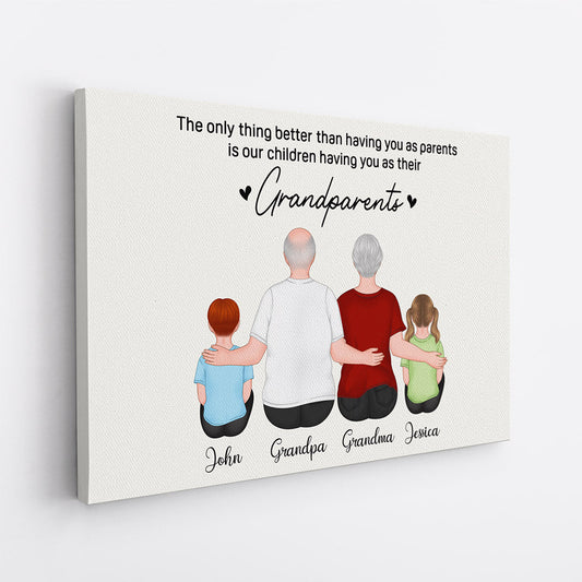 0732CUS2 Personalized Canvas Gifts Grandparents Grandpa Grandma