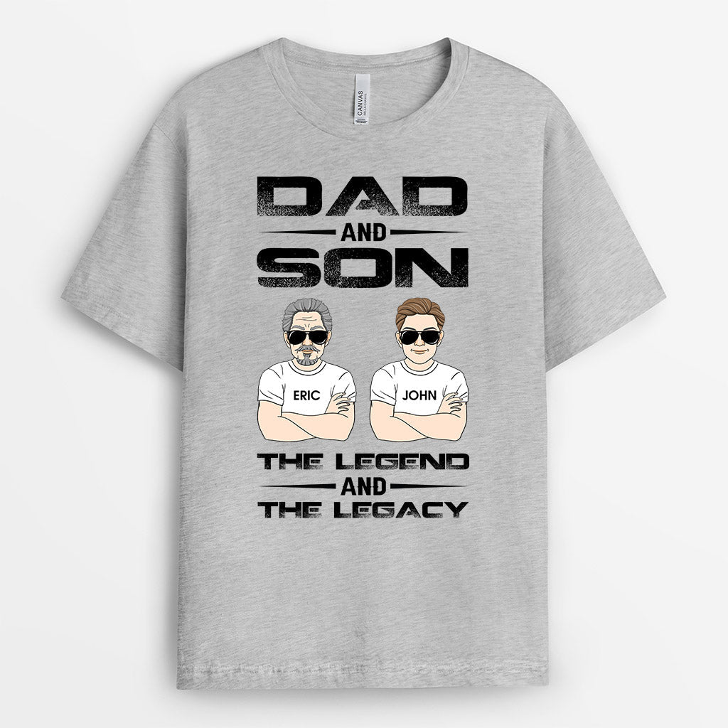 0736Aus1 Personalized T shirts Gifts Fatherhood Grandpa Dad Fathers Day