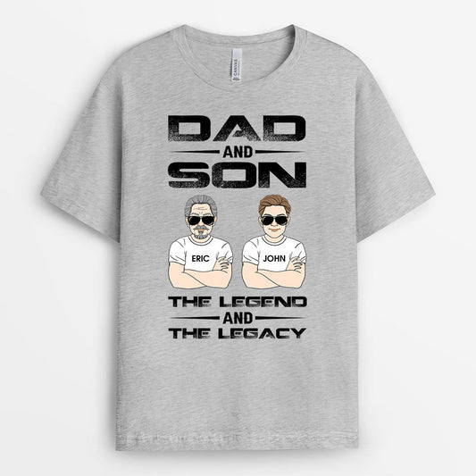 0736Aus1 Personalized T shirts Gifts Fatherhood Grandpa Dad Fathers Day