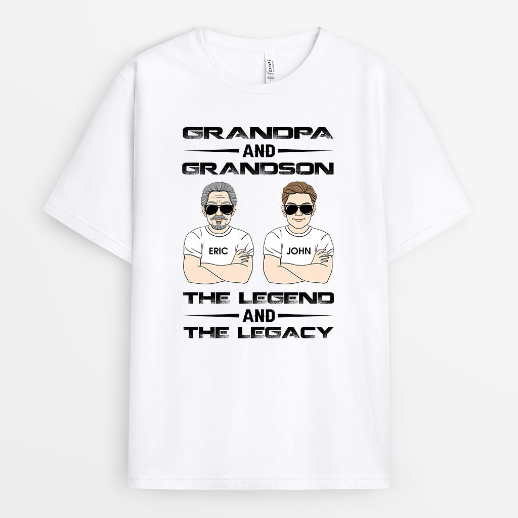 0736Aus2 Personalized T shirts Gifts Fatherhood Grandpa Dad Fathers Day