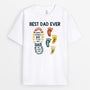 0737Aus1 Personalized T shirts Gifts Kids Footprints Grandpa Dad Fathers Day
