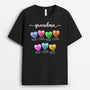 0738Aus1 Personalized T shirts Gifts Hearts Grandma Mom Mothers Day