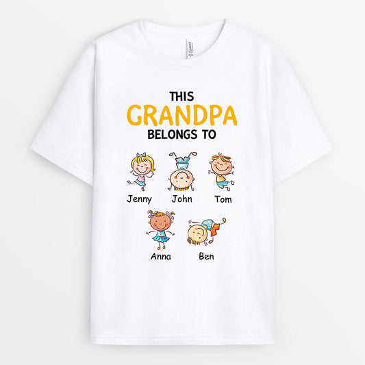 0741Aus2 Personalized T shirts Gifts Grandkids Grandpa Papa