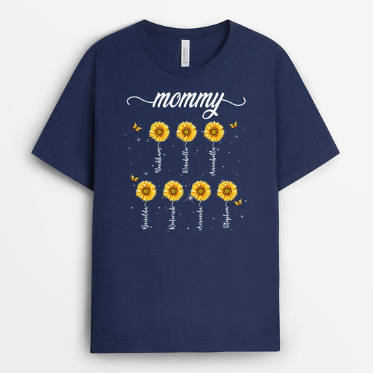0742Aus1 Personalized T shirts Gifts Sunflowers Grandma Mom Mothers Day