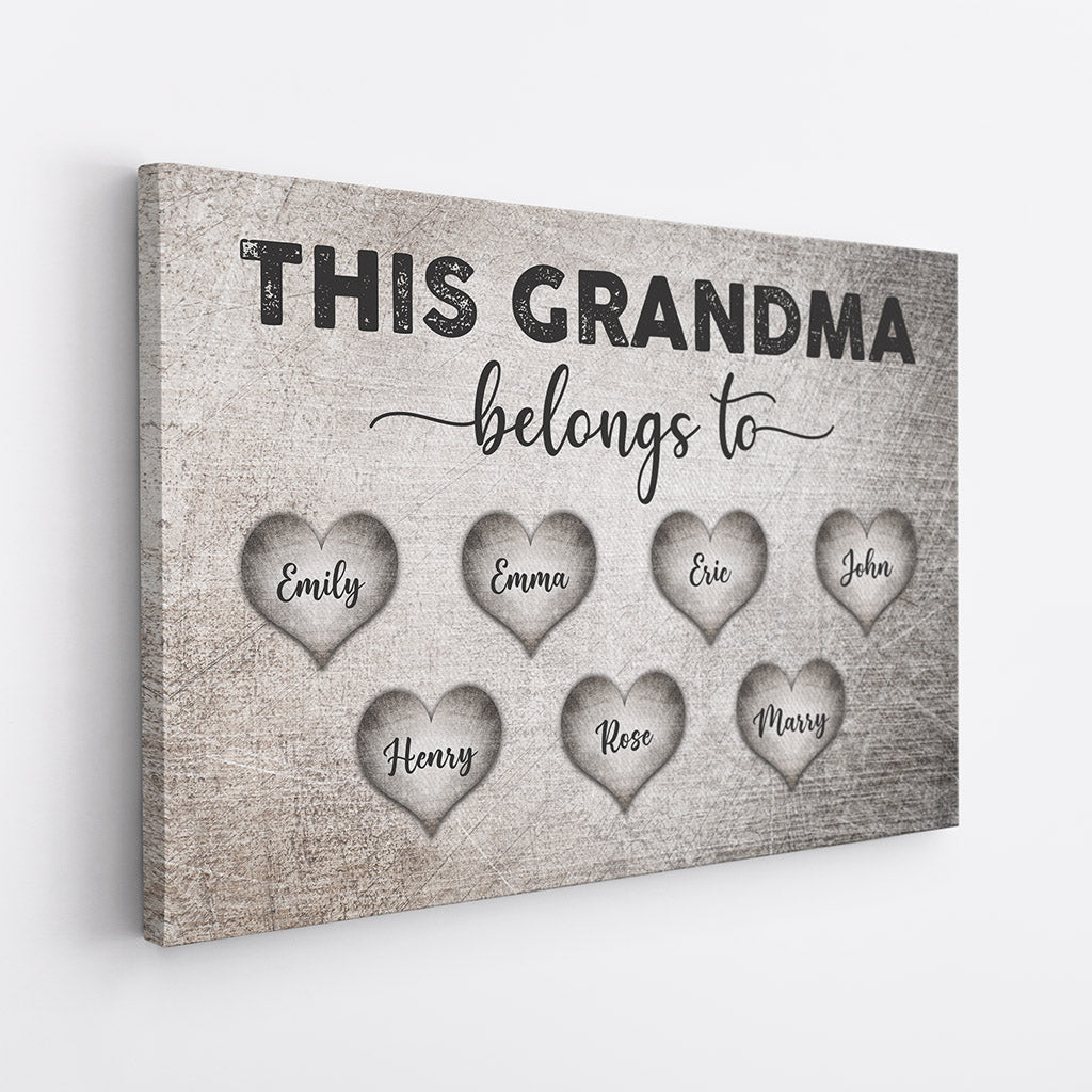 0751CUS2 Personalized T shirts Gifts Hearts Grandma