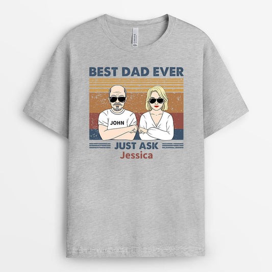 0757Aus2 Personalized T shirts Gifts Fist Bump Grandpa Dad