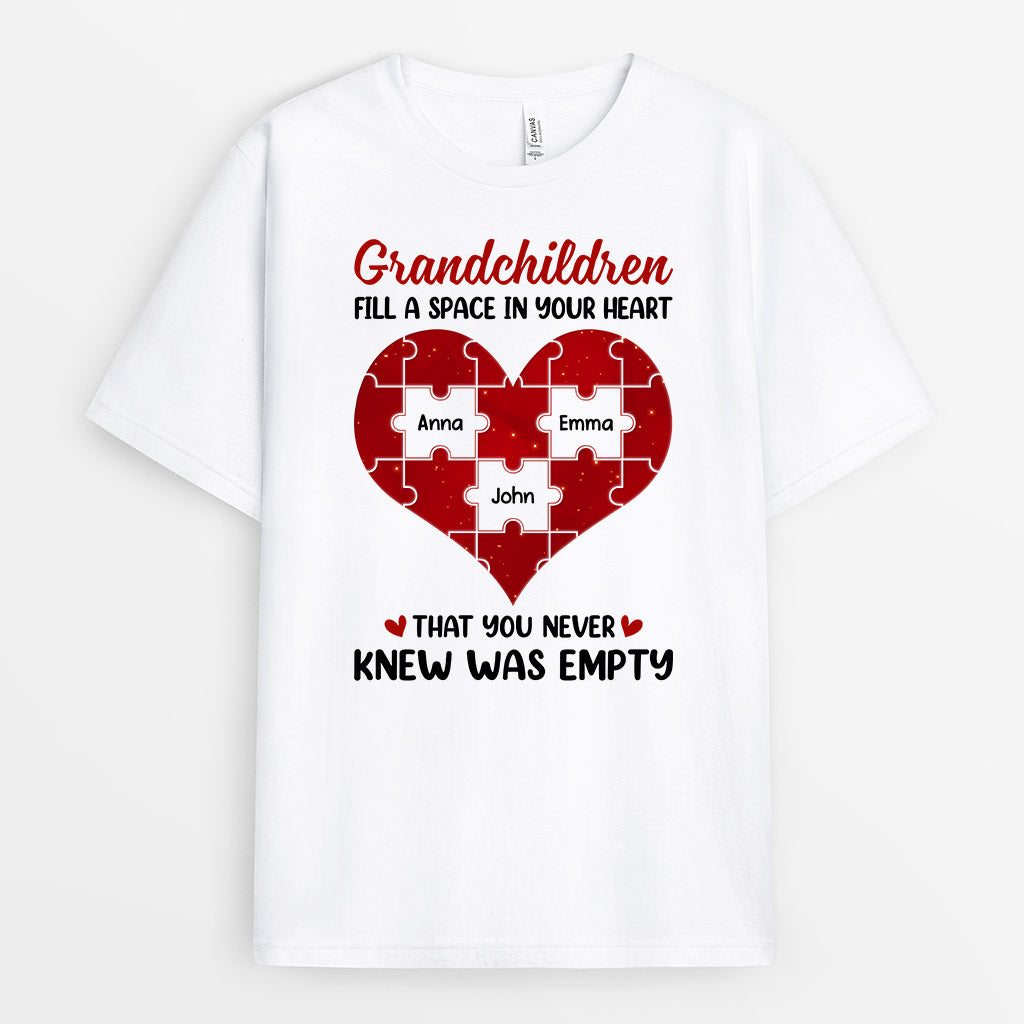 0761AUS1 Personalized T shirts Gifts Heart Puzzle Grandma Mom