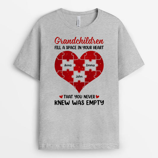 0761AUS2 Personalized T shirts Gifts Heart Puzzle Grandma Mom