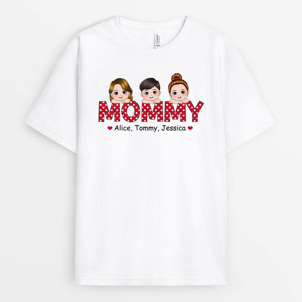 0762AUS1 Personalized T shirts Gifts Polka Dot Grandma Mom