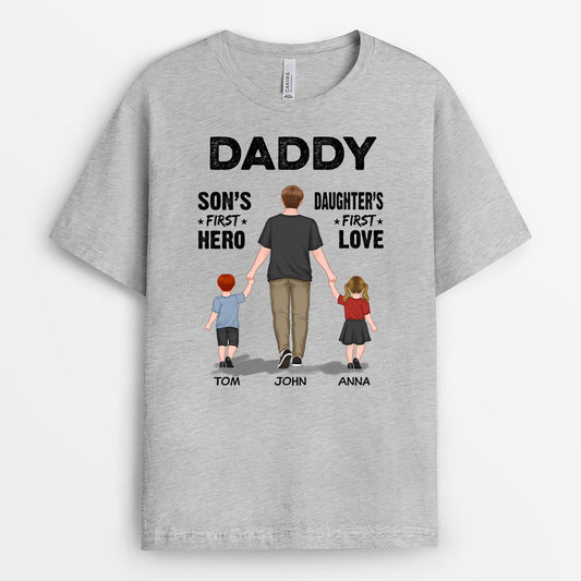 0765AUS1 Personalized T shirts Gifts Holding Hands Grandpa Dad_f01d2cde cd4c 46b0 9a15 d2d3ca1eb712