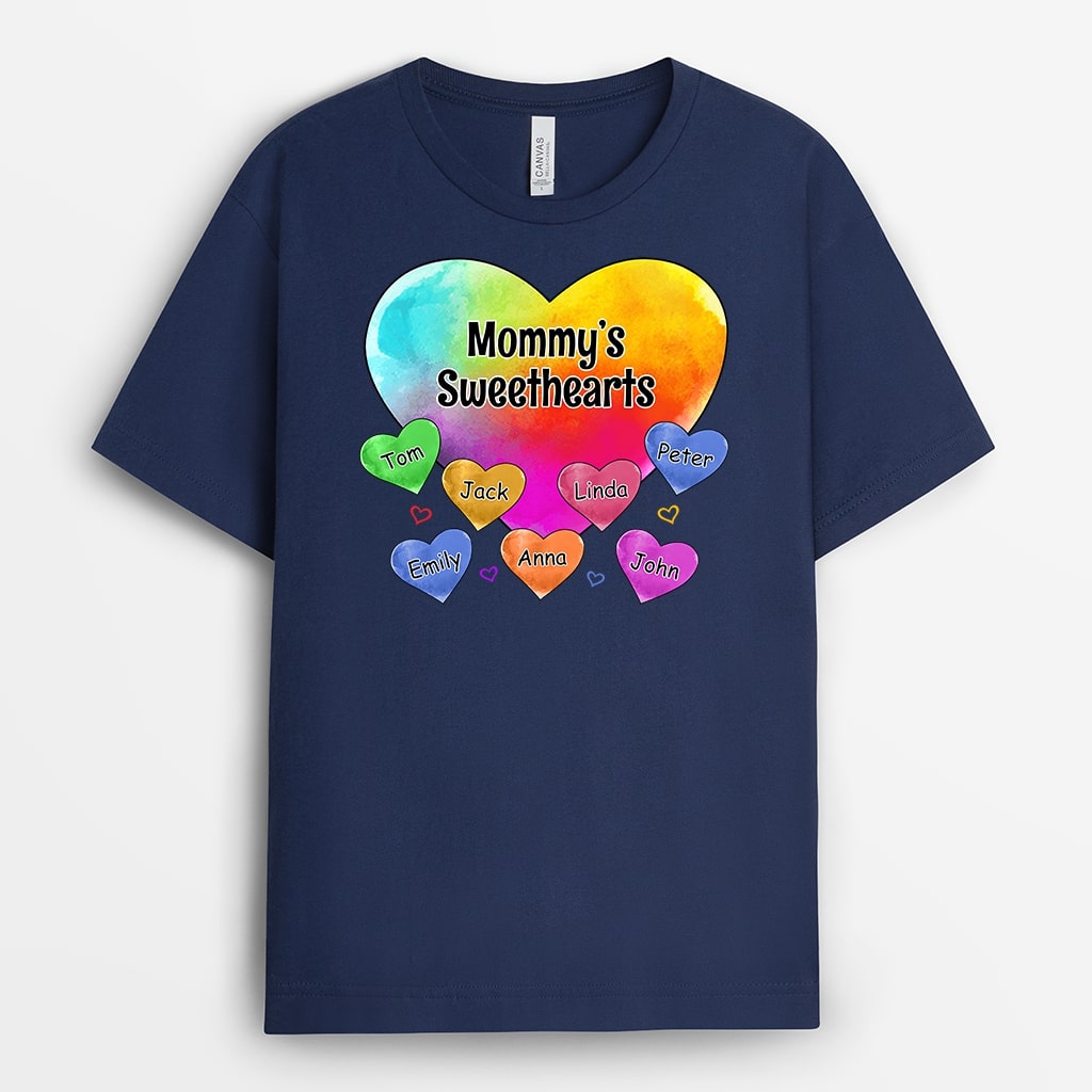 0780AUS2 Personalized T shirts Gifts Heart Grandma Mom