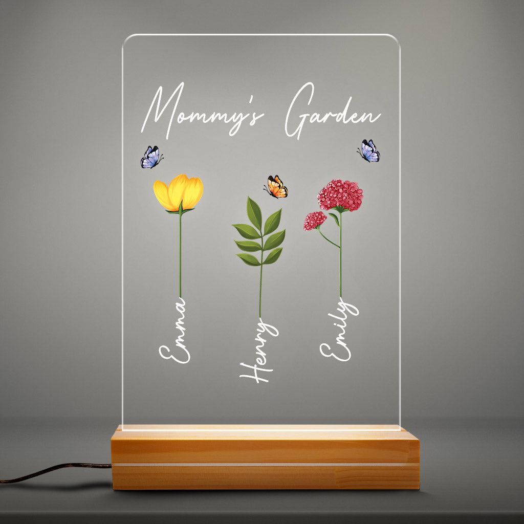 0784LUS3 Personalized 3D LED Light Gifts Flower Grandma Mom