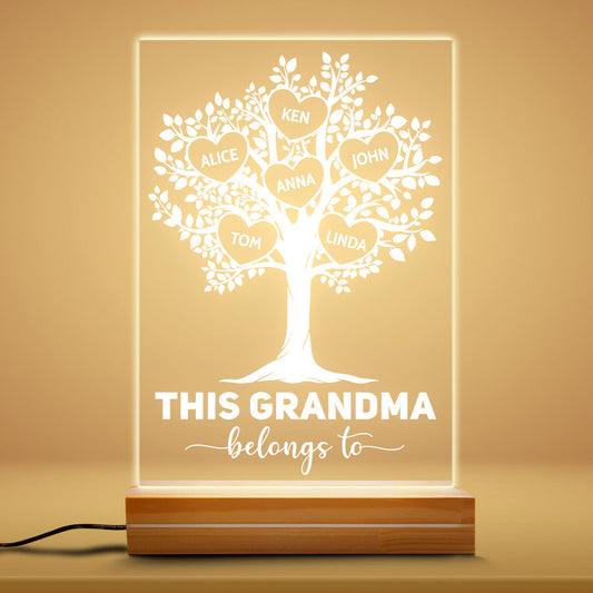 0788LUS1 Personalized 3D LED Light Gifts Tree Grandma Mom