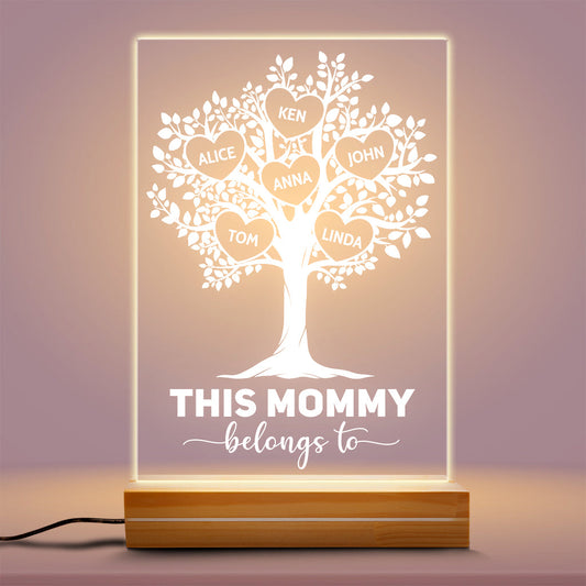 0788LUS5 Personalized 3D LED Light Gifts Tree Grandma Mom