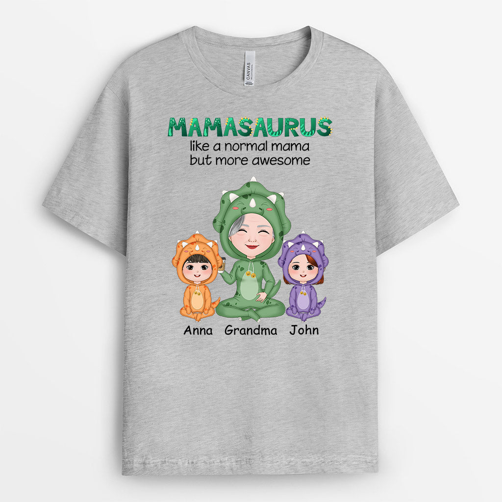 0791AUS2 Personalized T shirts Gifts Dinosaur Grandma Mom