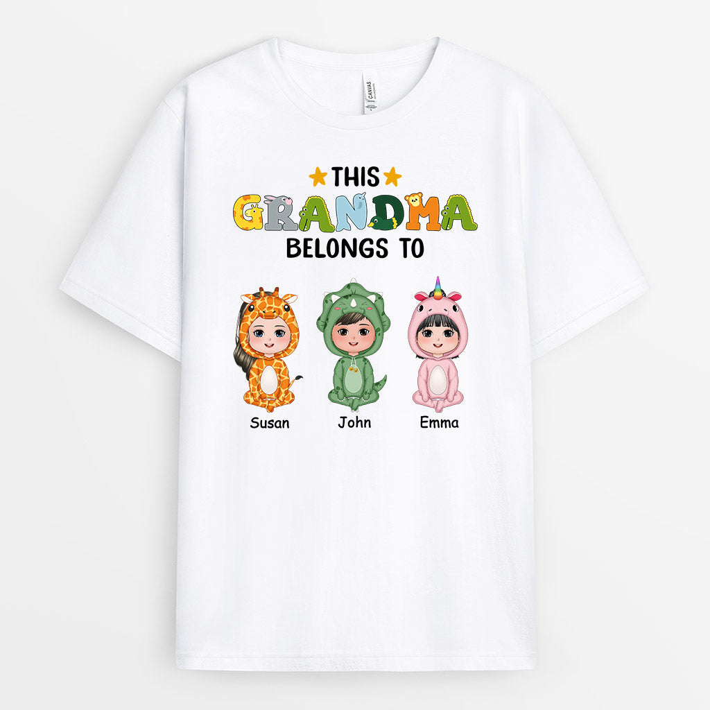 0792AUS1 Personalized T shirts Gifts Dinosaur Grandma Mom