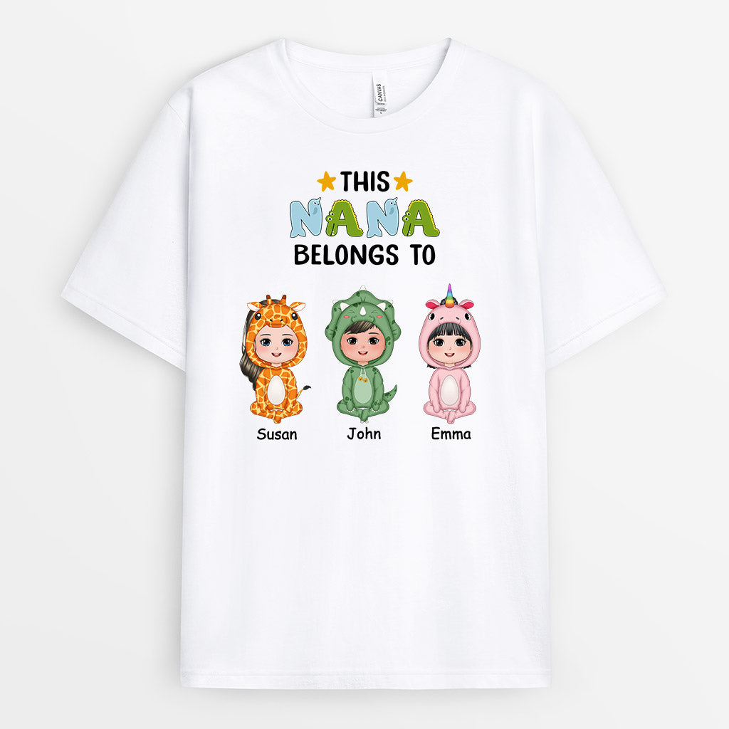 0792AUS3 Personalized T shirts Gifts Dinosaur Grandma Mom