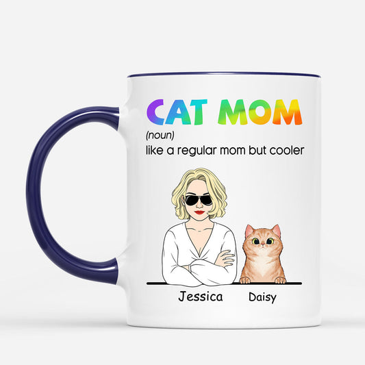 0798MUS2 Personalized Mugs Gifts Heart Cat Lovers