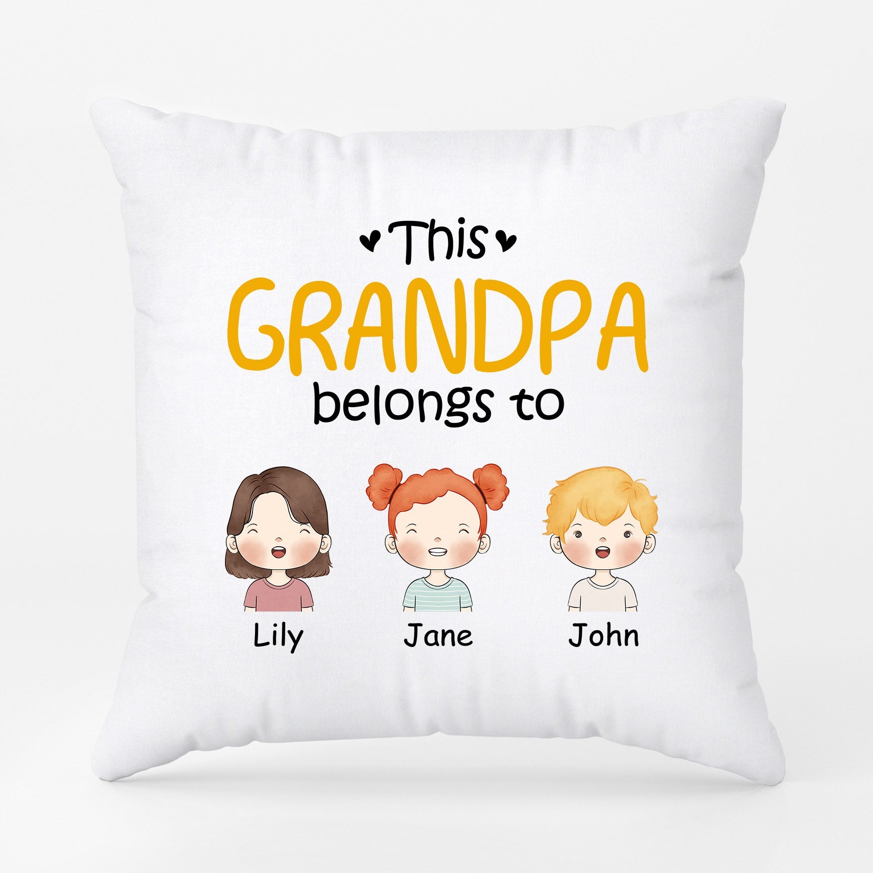 0827PUS2 Personalized Pillows Gifts Grandpa Dad