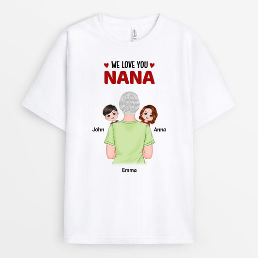 0830AUS1 Personalized T shirts Gifts Shoulder Grandma Mom