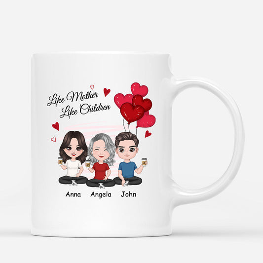 0831MUS1 Personalized Mugs Gifts Heart Grandma Mom