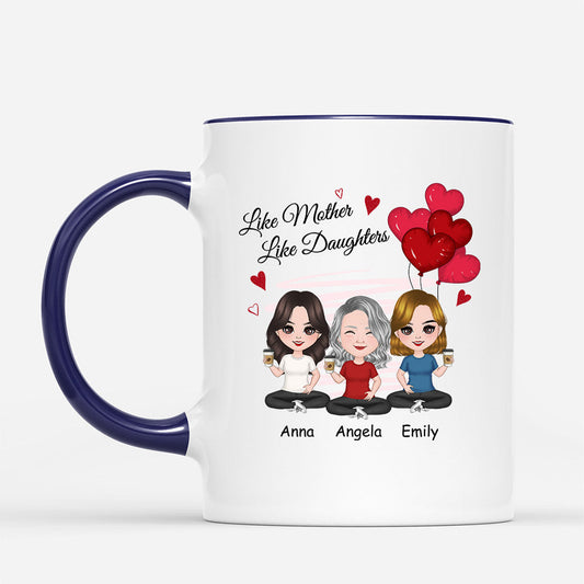 0831MUS2 Personalized Mugs Gifts Heart Grandma Mom