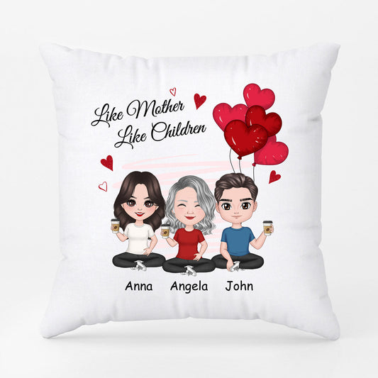 0831PUS1 Personalized Pillows Gifts Heart Grandma Mom