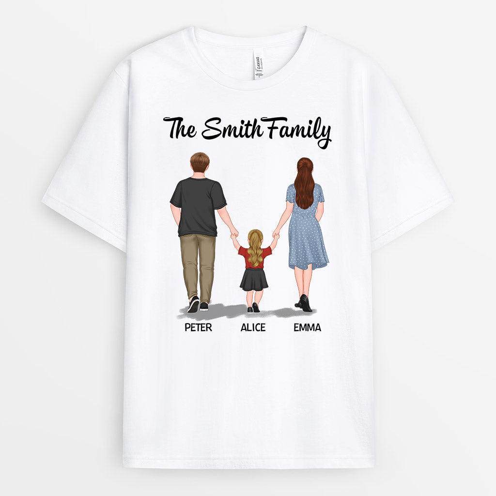 0844AUS1 Personalized T shirts Gifts Holding Hand Family