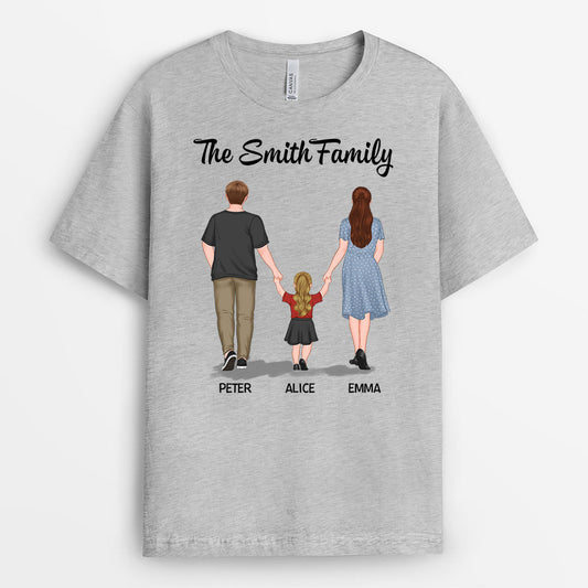 0844AUS2 Personalized T shirts Gifts Holding Hand Family