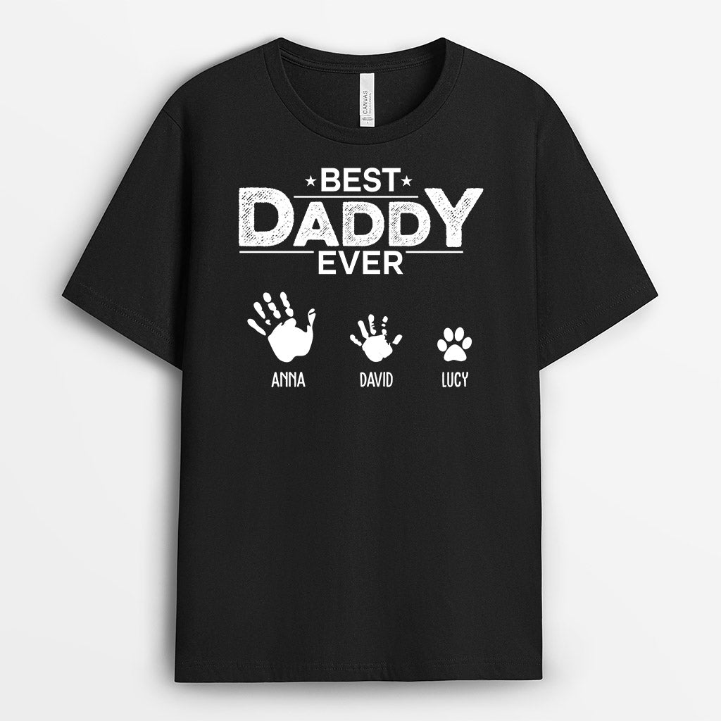 0854AUS1 Personalized T shirts Gifts Hand Grandpa Dad