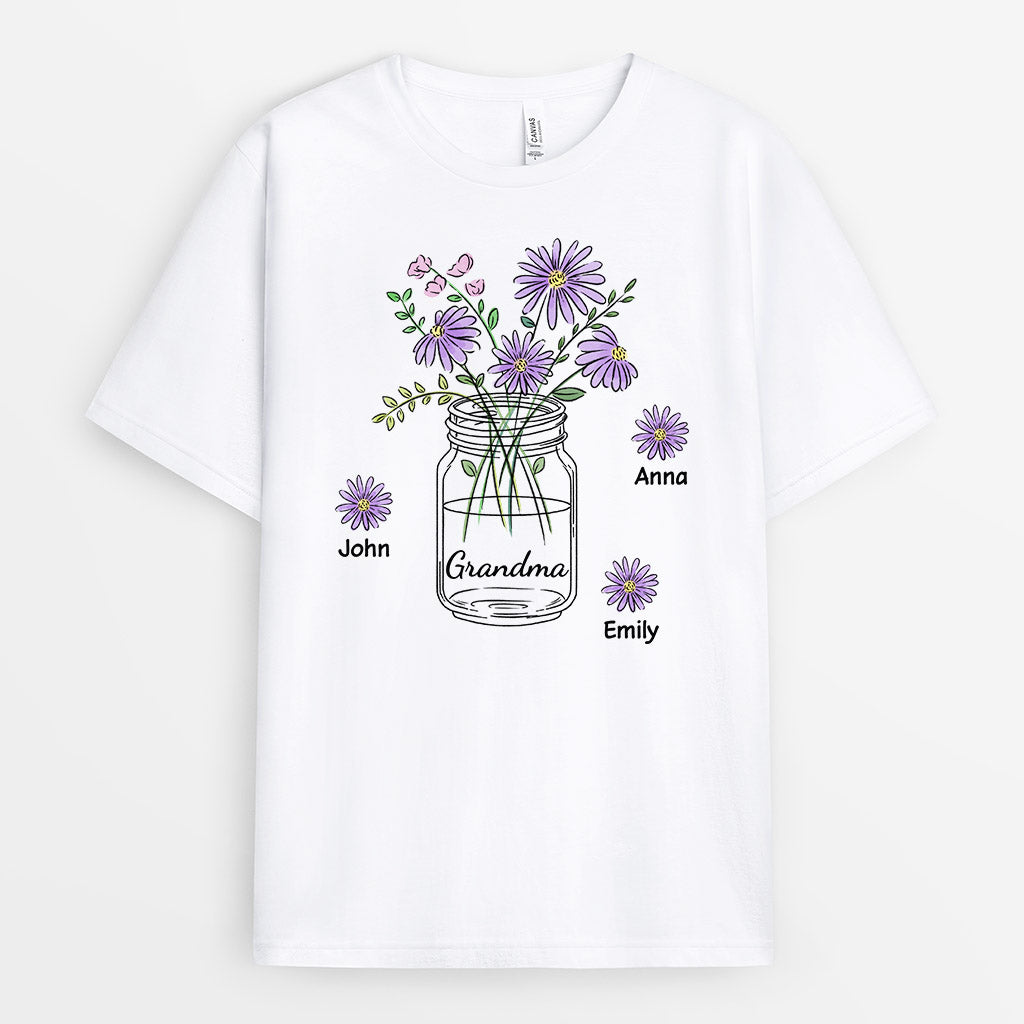 0863AUS1 Personalized T shirts Gifts Flowers Grandma Mom