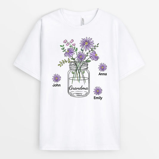 0863AUS1 Personalized T shirts Gifts Flowers Grandma Mom