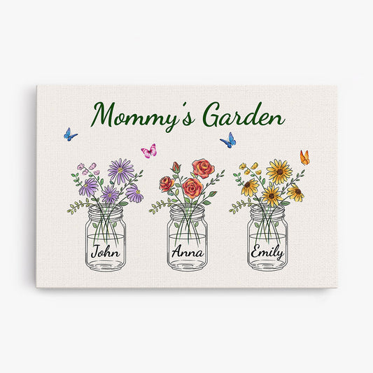 0869CUS1 Personalized Canvas Gifts Flowers Grandma Mom