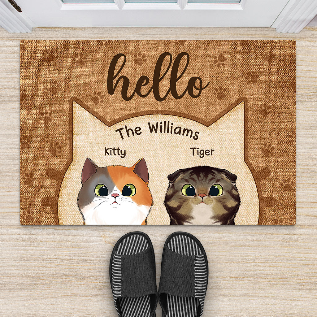 0875DUS2 Personalized Door Mats Gifts Cat Cat Lovers