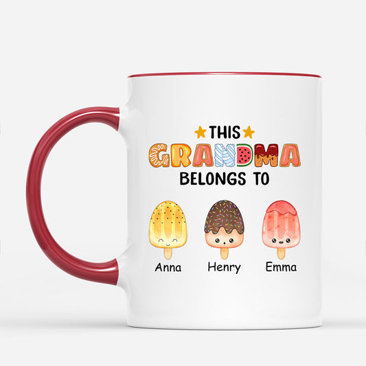 0876MUS2 Personalized Mugs Gifts Ice Cream Grandma Mom