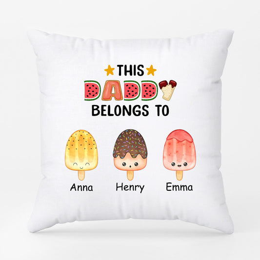 0876PUS1 Personalized Pillow Gifts Ice Cream Grandpa Dad