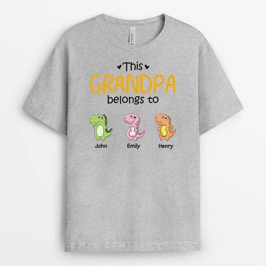 0879AUS2 Personalized T shirts Gifts Dinosaur Grandpa Dad