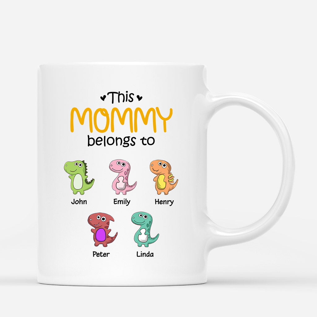 0879MUS1 Personalized Mugs Gifts Dinosaur Grandma Mommy