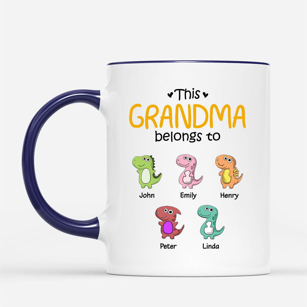 0879MUS2 Personalized Mugs Gifts Dinosaur Grandma Mommy