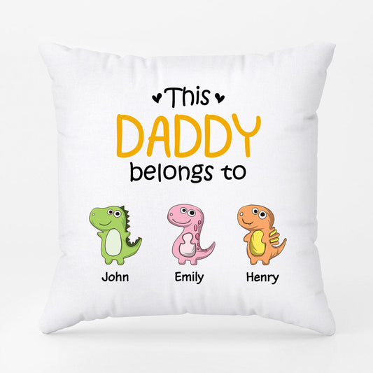 0879PUS1 Personalized Pillow Gifts Dinosaur Grandpa Dad