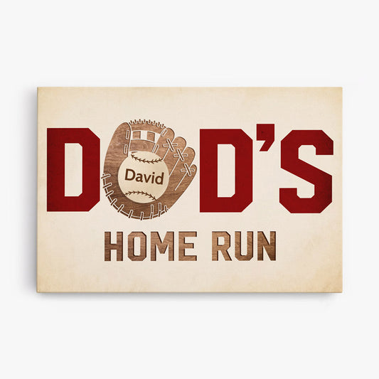 0882CUS1 Personalized Canvas Gifts Baseball Grandpa Dad