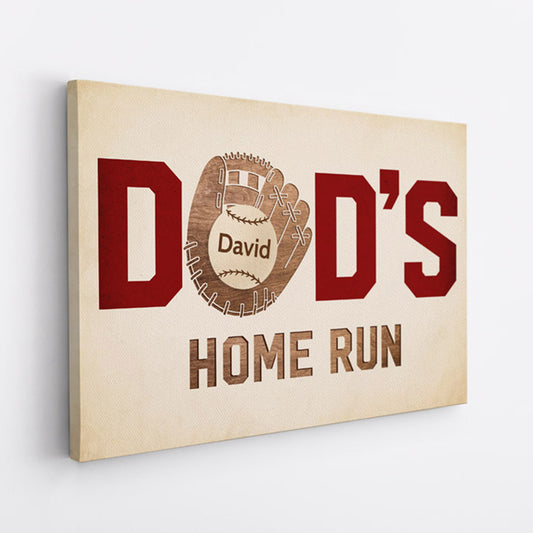 0882CUS2 Personalized Canvas Gifts Baseball Grandpa Dad