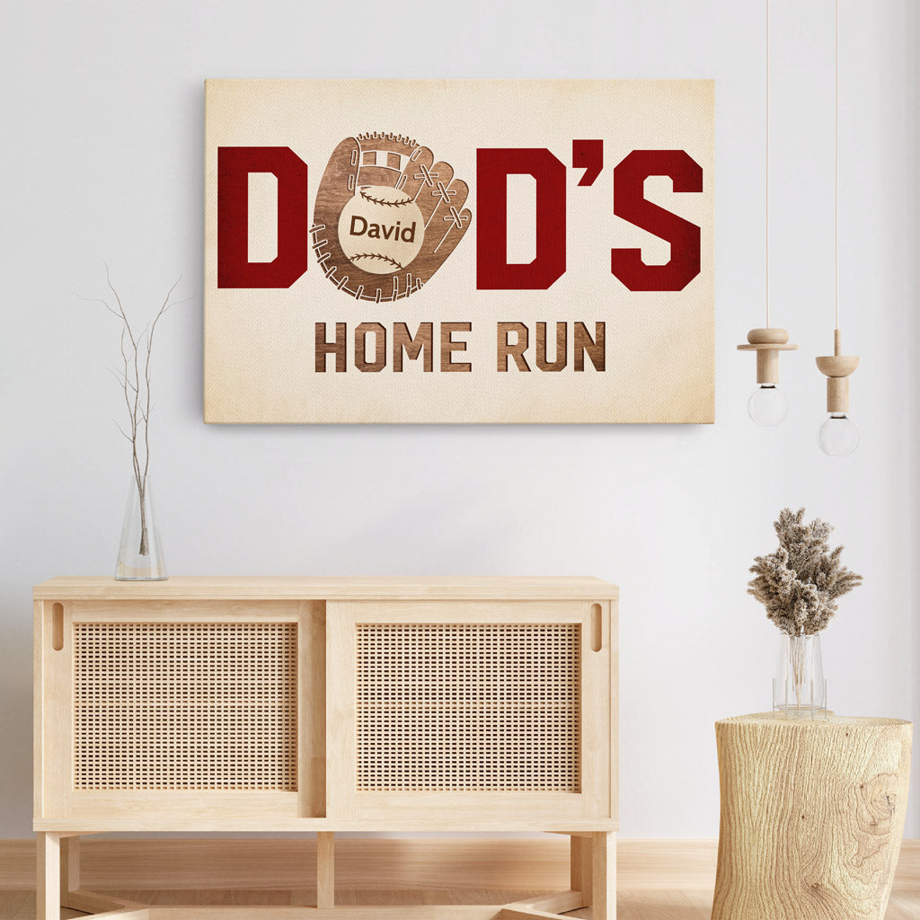 0882CUS3 Personalized Canvas Gifts Baseball Grandpa Dad