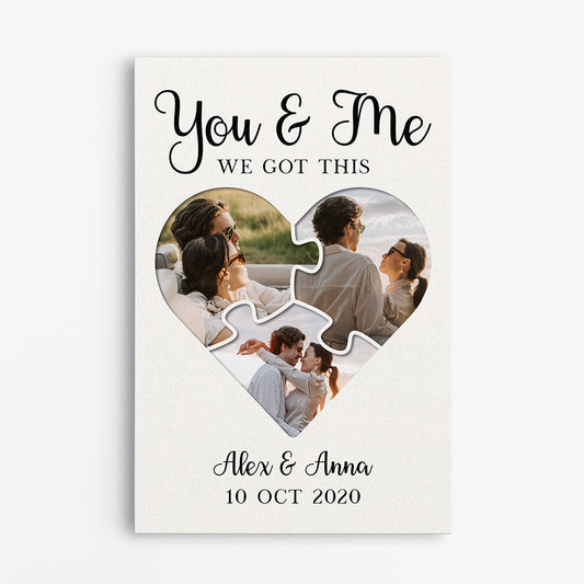 0889CUS1 Personalized Canvas Gifts Beach Couple