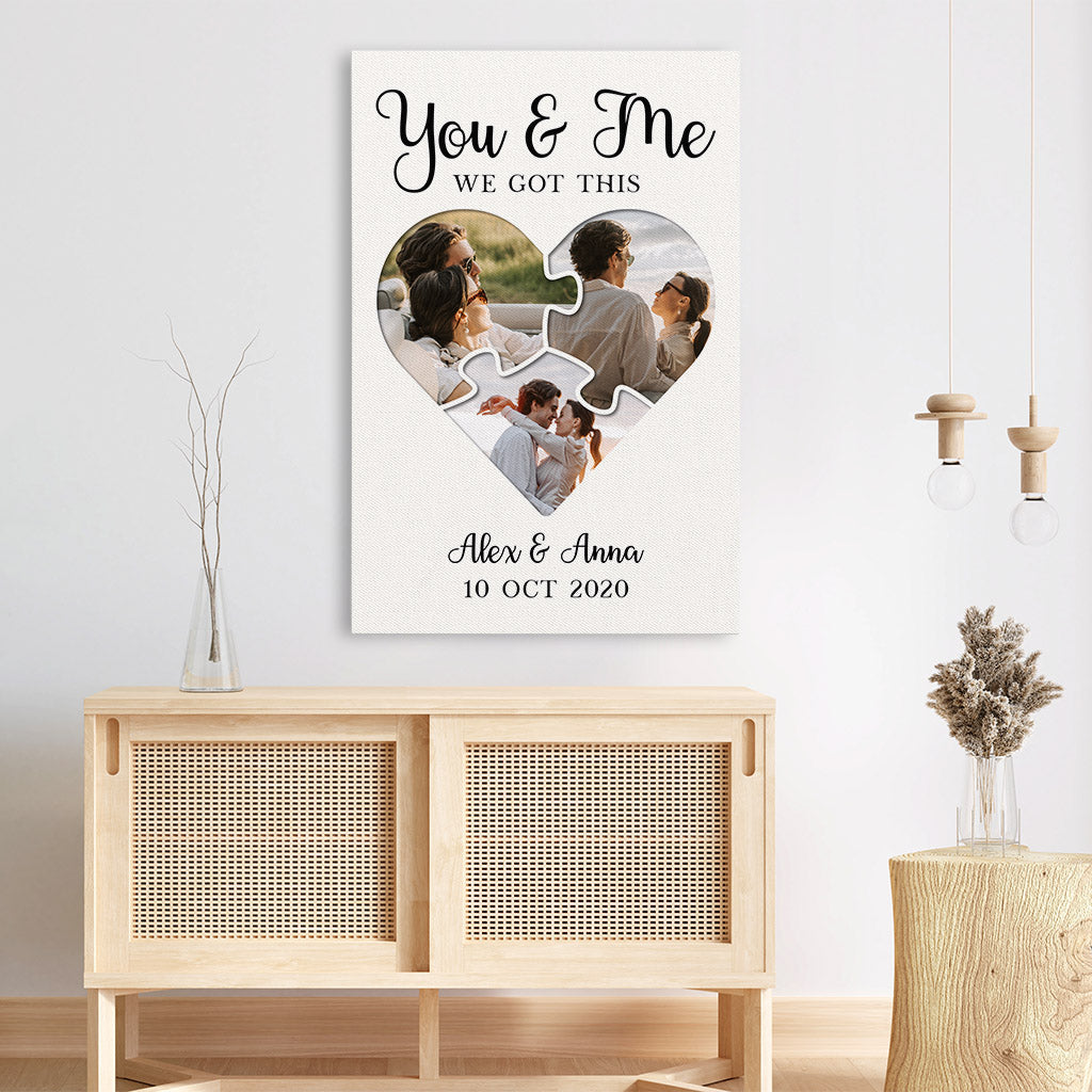 0889CUS3 Personalized Canvas Gifts Beach Couple