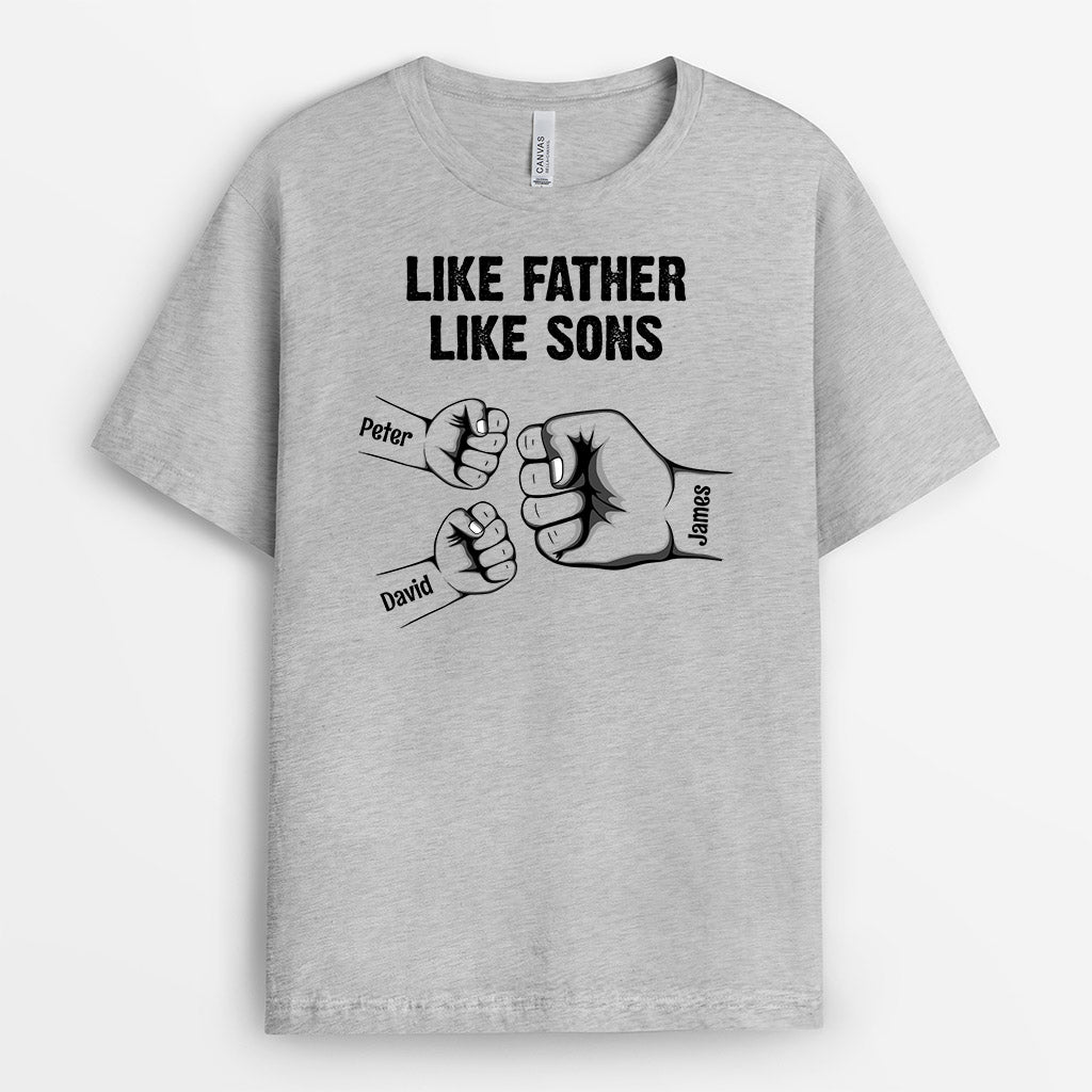 0890AUS1 Personalized T shirts Gifts Fist Bump Grandpa Dad