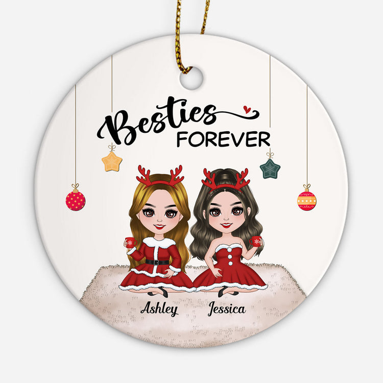 Personalized Besties forever Ornaments